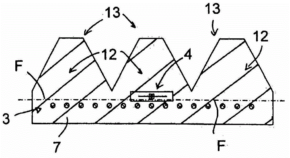 Drive belt for transmitting drive motion, device for driving the drive belt and method for starting and running the drive belt