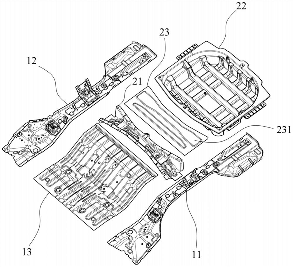 Rear floor assembly and automobile