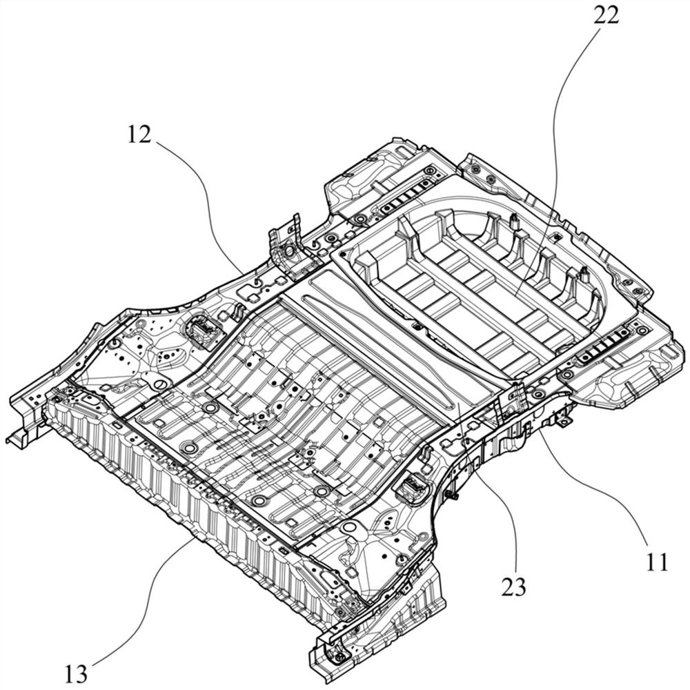 Rear floor assembly and automobile