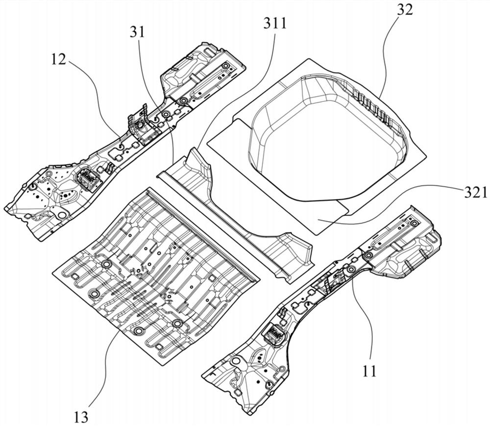 Rear floor assembly and automobile