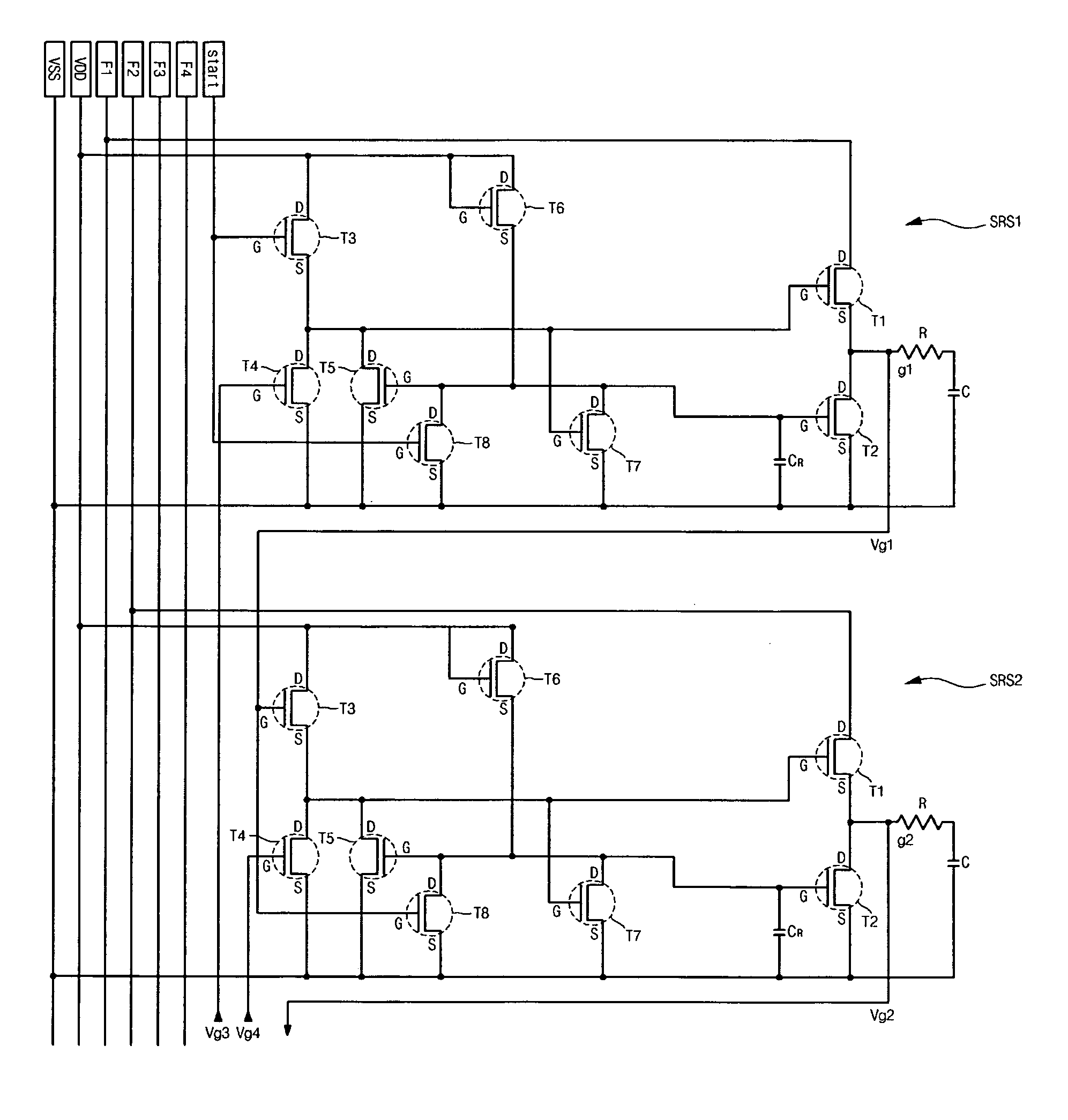 Driving circuit including shift register and flat panel display device using the same