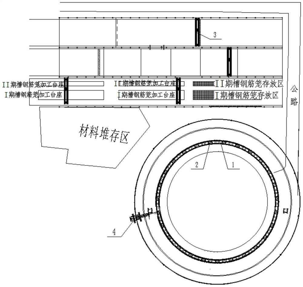 Layout and hoisting process of a ground-to-wall reinforcement cage production line