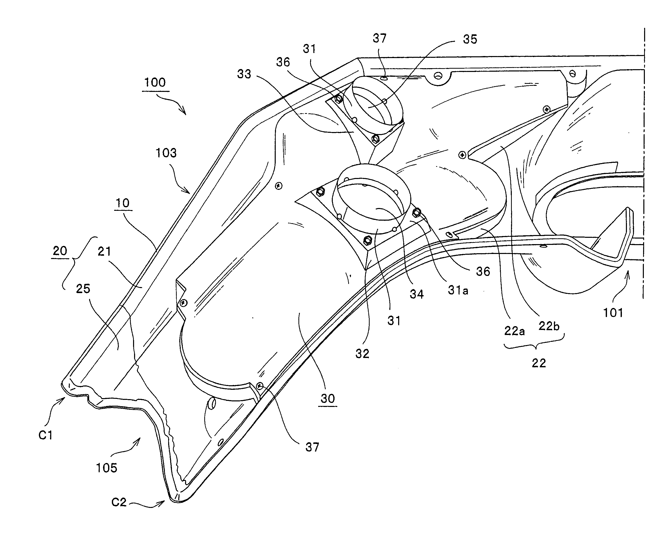 Interior Trim Member of Work Vehicle and Method of Manufacturing the Same