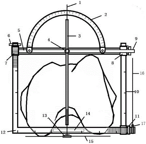 Two-dimensional survey meter for condyles on inner and outer sides of thighbone