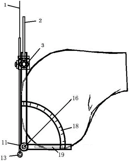 Two-dimensional survey meter for condyles on inner and outer sides of thighbone