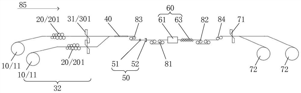 Tension-straightening production line and tension-straightening process for thin-strip cast-rolled high-strength steel