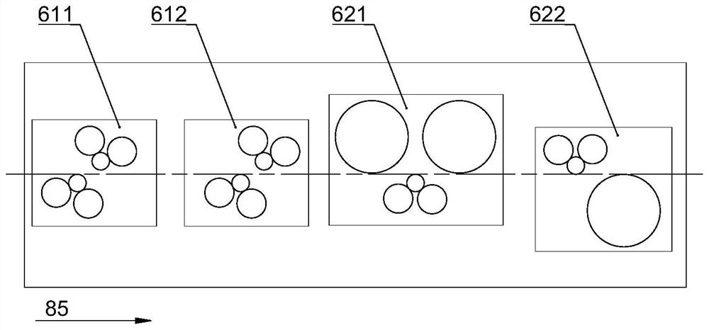 Tension-straightening production line and tension-straightening process for thin-strip cast-rolled high-strength steel