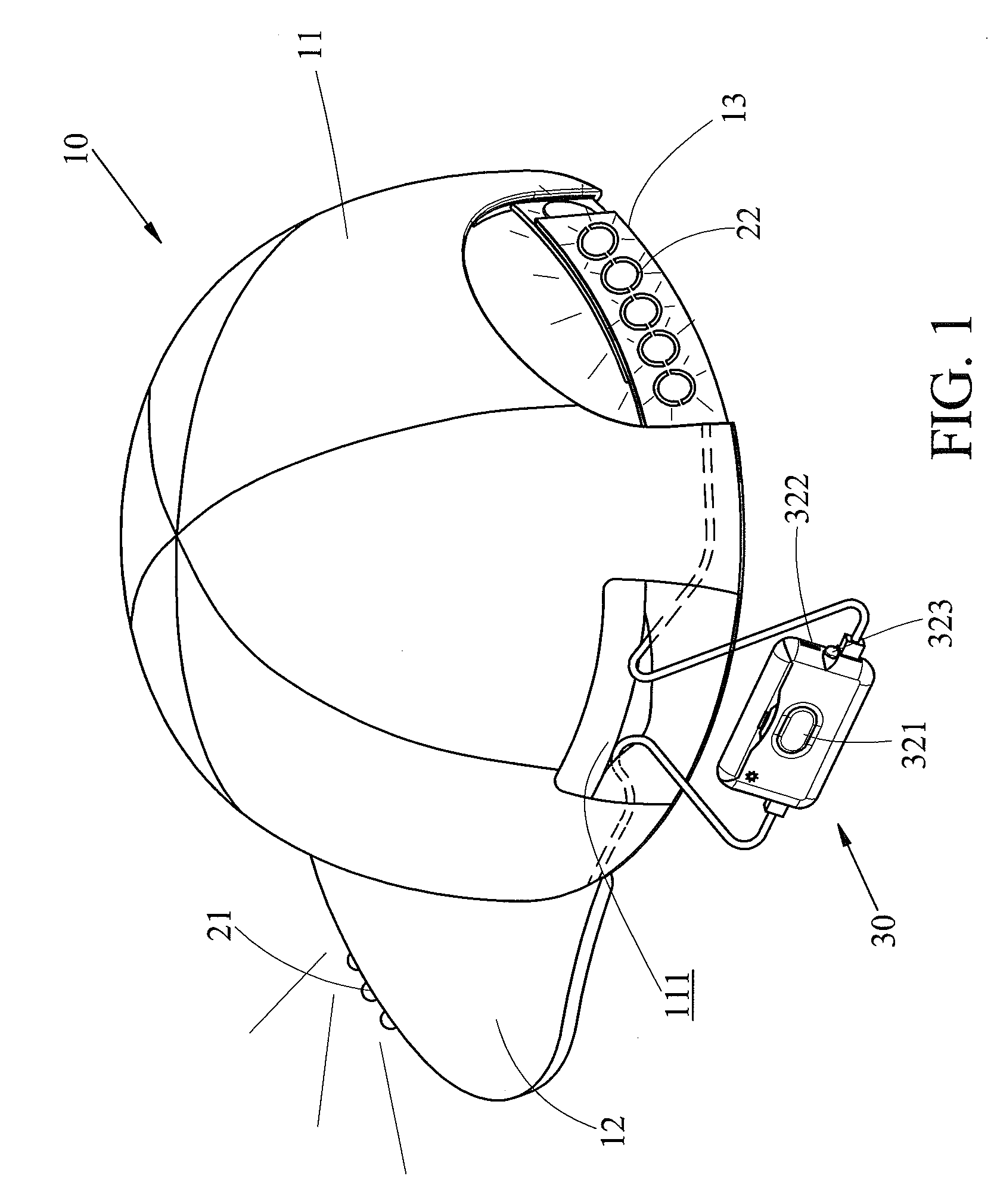 Lighted hat with a power supply device as flashlight