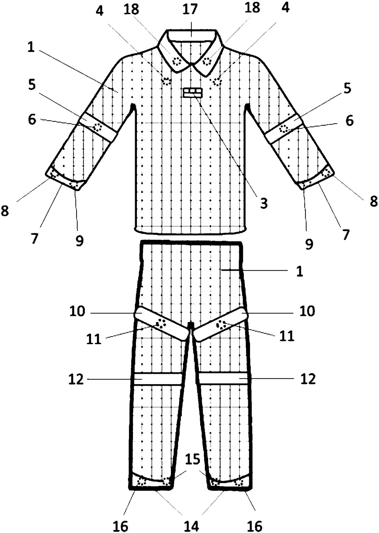 Garment capable of automatically recognizing limb injuries and giving early-stage medical intervention