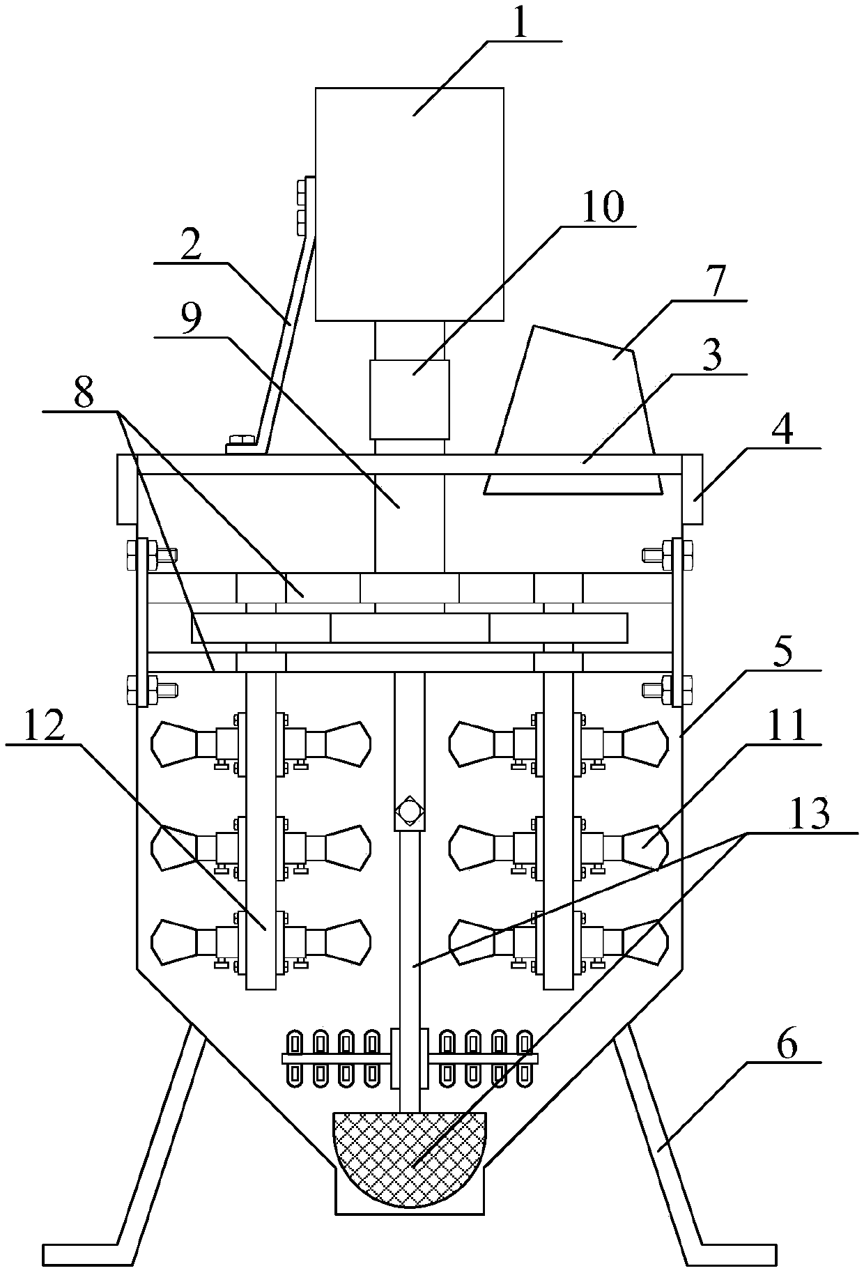 Multifunctional stirring device for aluminum alloy production