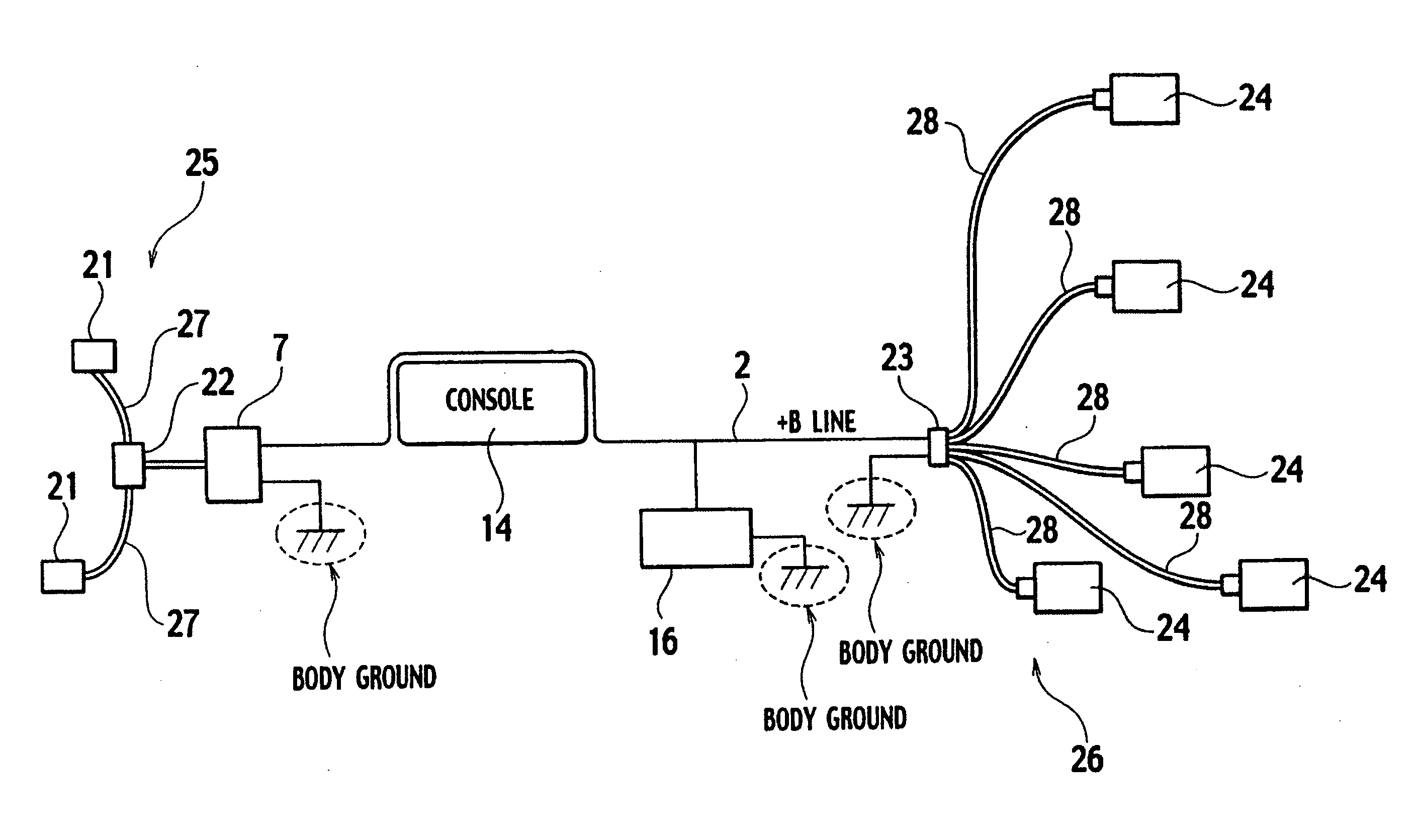 Vehicular power line communication system