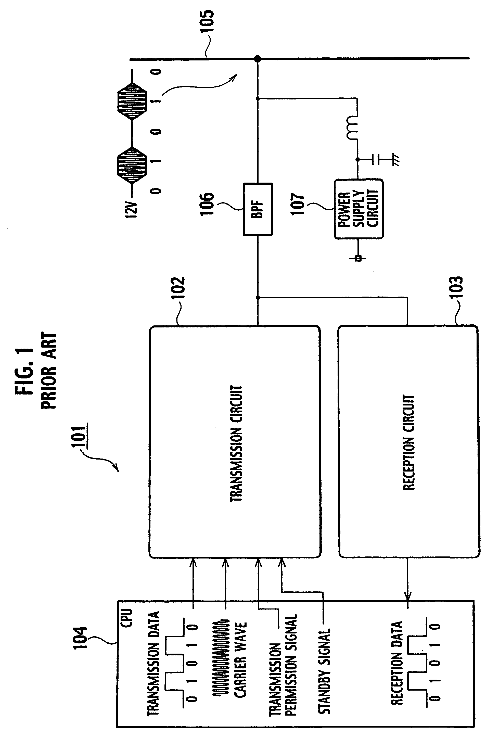 Vehicular power line communication system