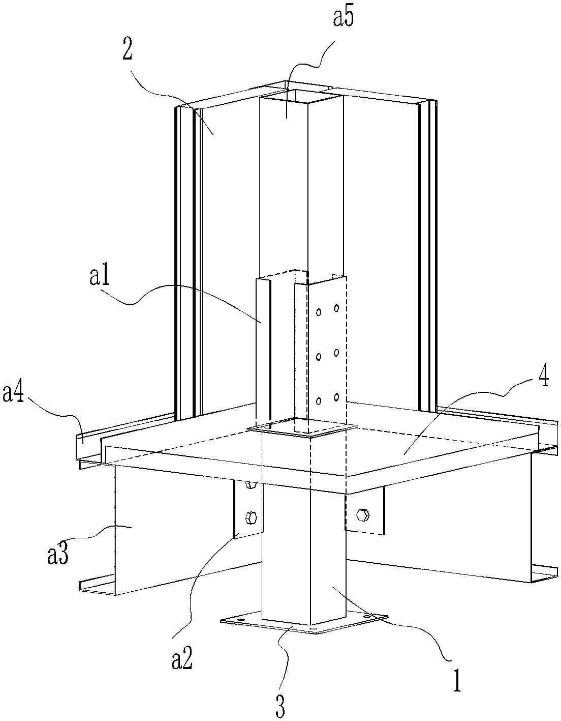 Novel fabricated column foot connecting node and mounting method thereof