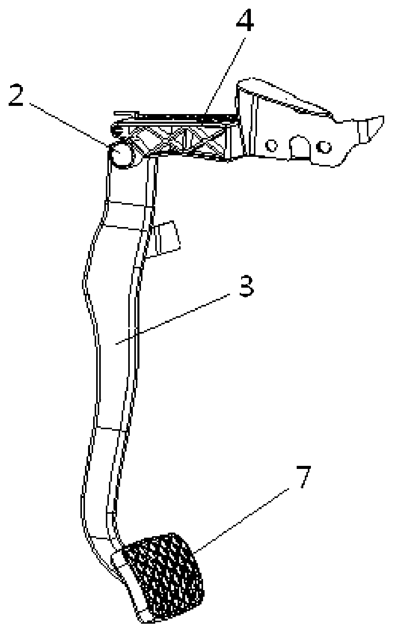 Crushing pedal collapsing mechanism and automobile with mechanism