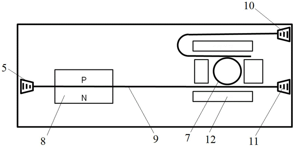 Microwave frequency measurement chip as well as applying method and preparing method thereof