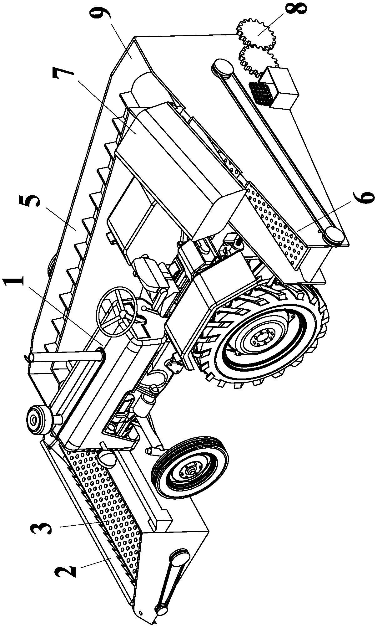 An automatic soil notoginseng picking, screening and leaf removal integrated machine