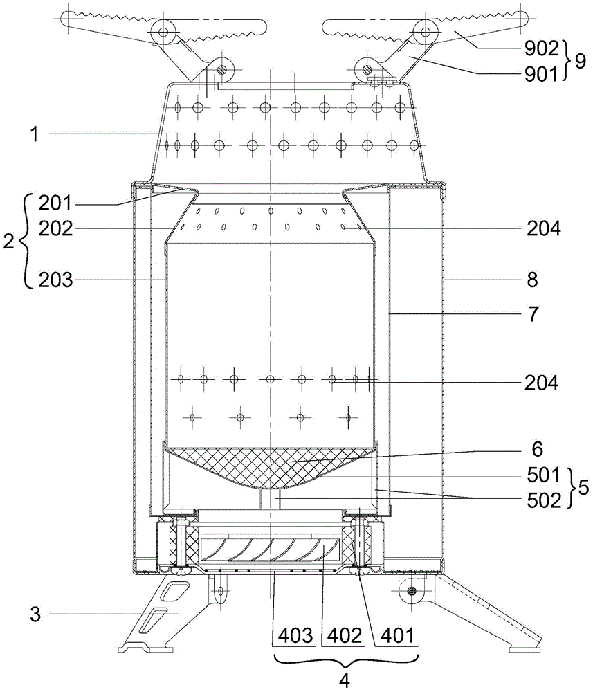 Firewood burning stove for camping