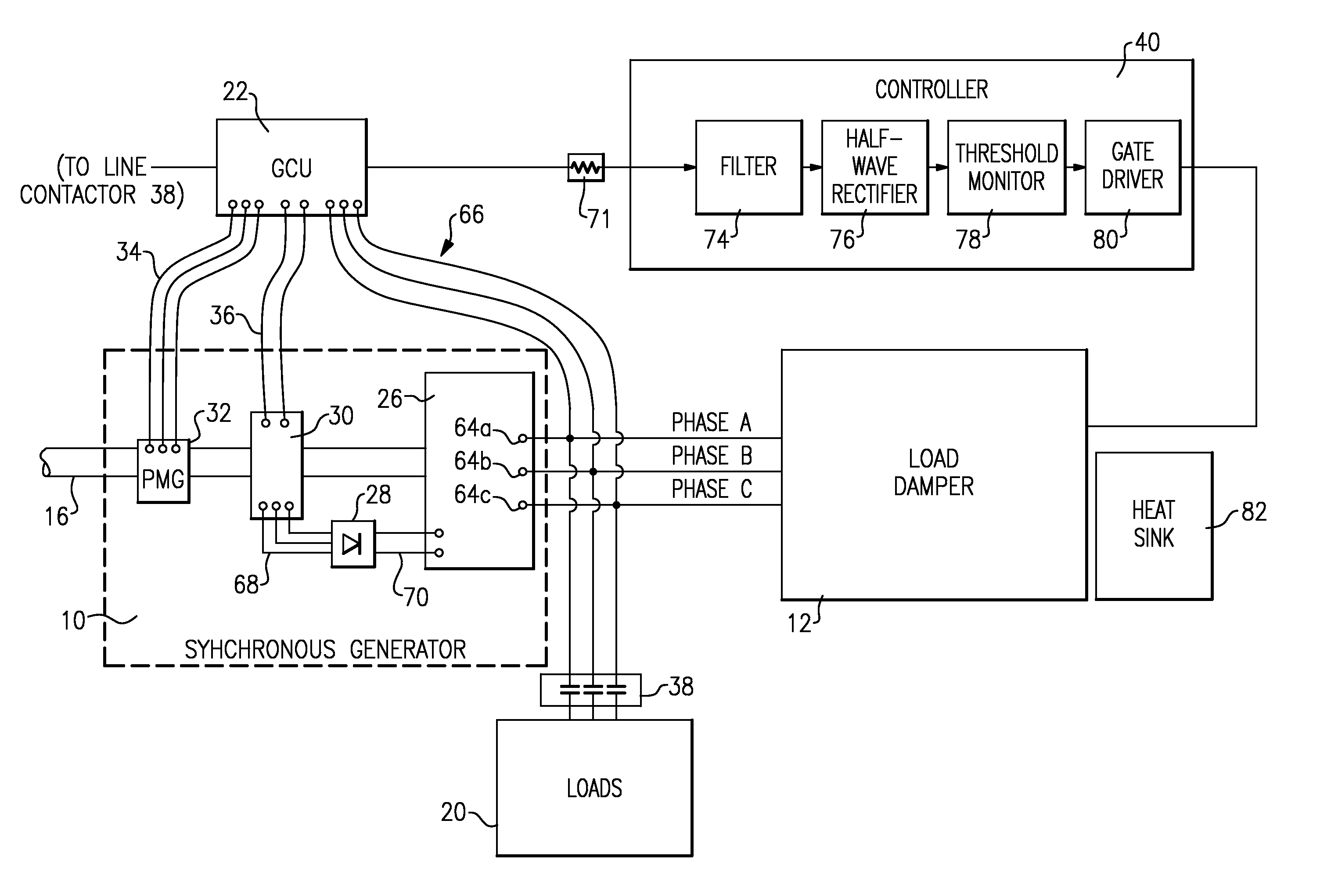 Electric load damper for damping torsional oscillation