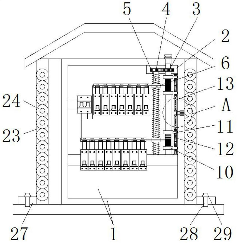 Distribution box with neat take-up and high safety performance