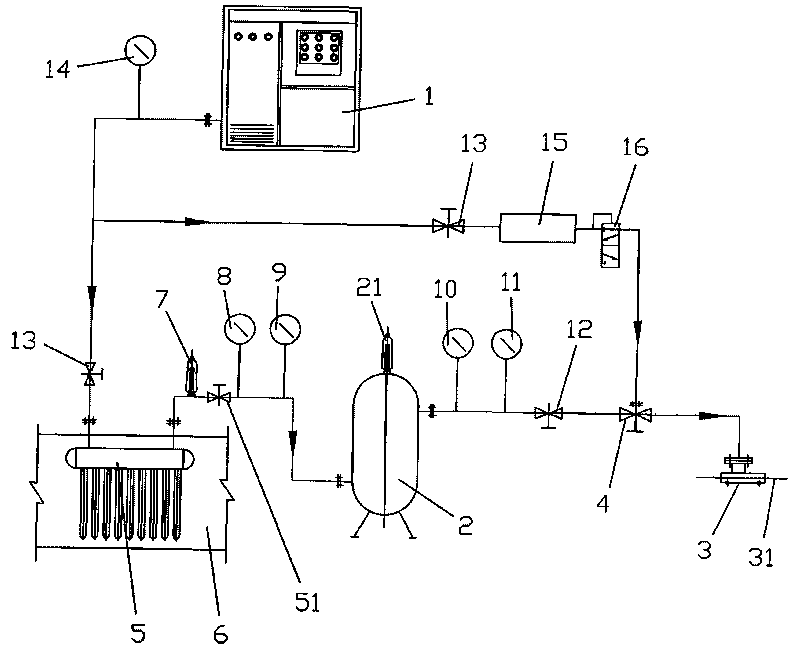 System for replacing steam internally blowing hot-dip galvanized steel pipe equipment