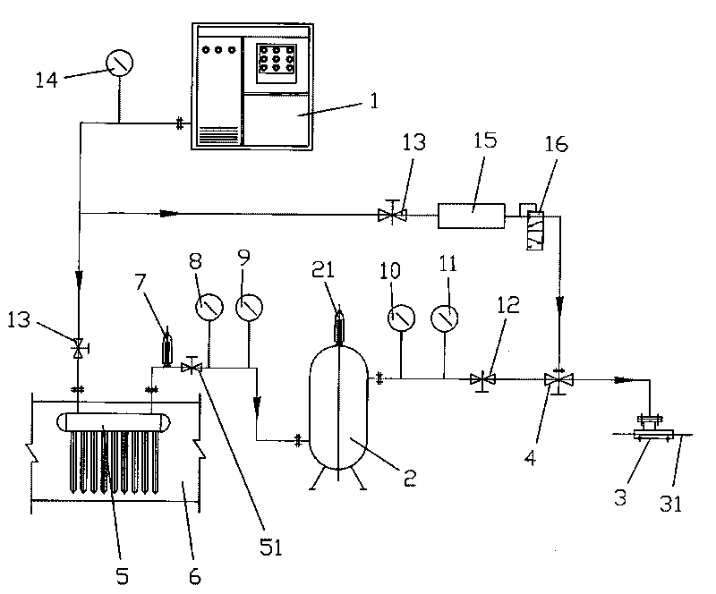 System for replacing steam internally blowing hot-dip galvanized steel pipe equipment