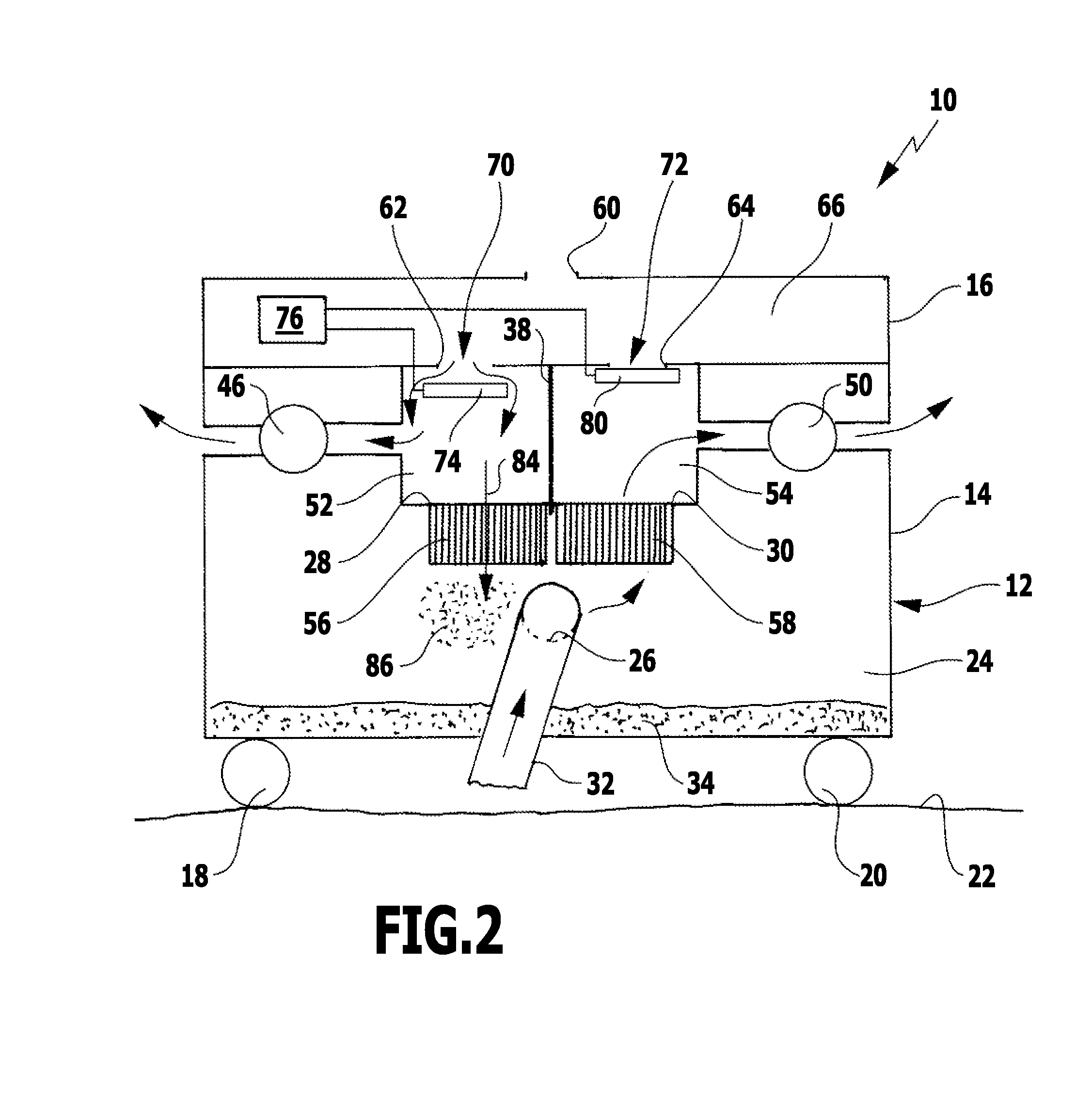 Method for cleaning two filters of a suction device for cleaning purposes and suction device for performing the method