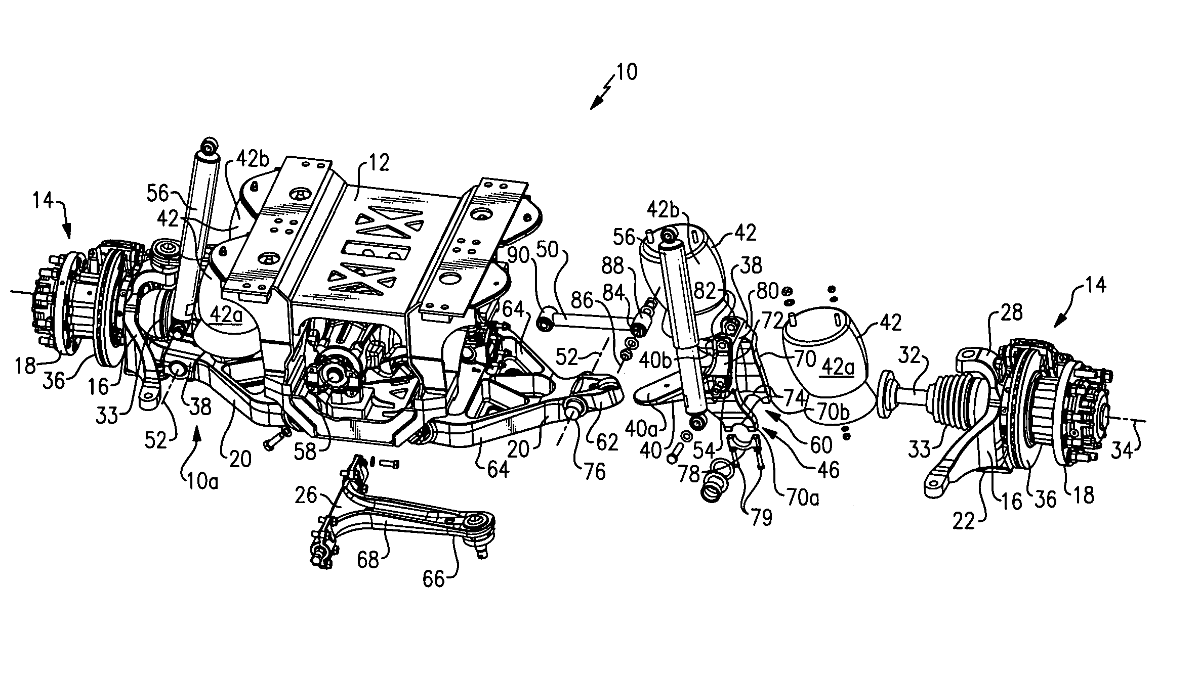 Six link independent suspension for a drive axle