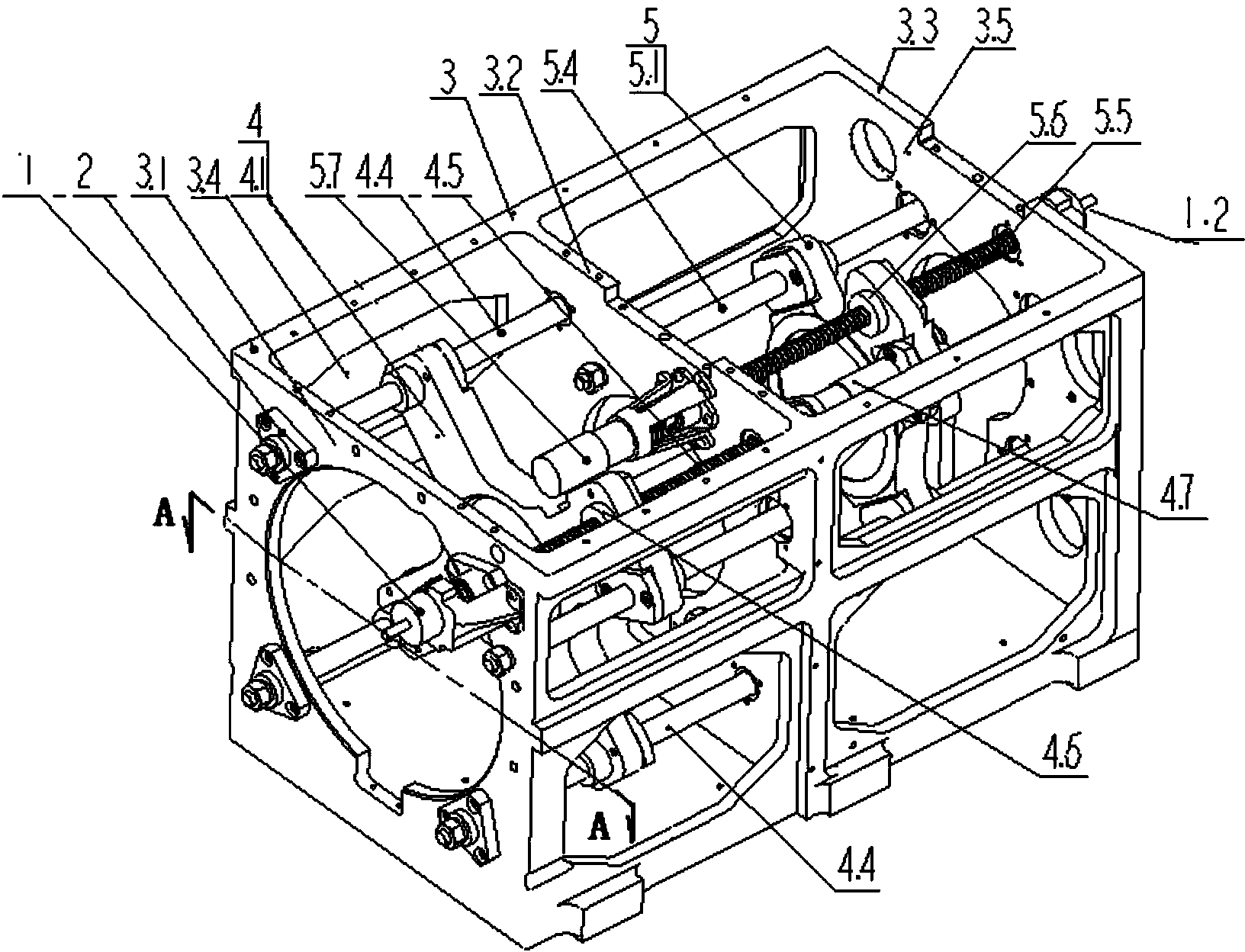 Frame integration type multi-rod guiding continuous zooming device