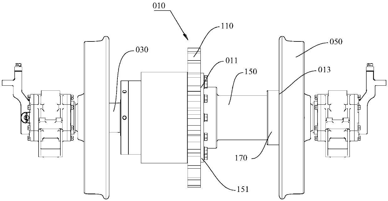 Running gear structure and gear vehicle wheel set