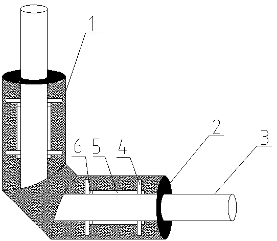 Insulation pipe fitting elbow containing high-density polyethylene reinforced bracket and manufacturing method