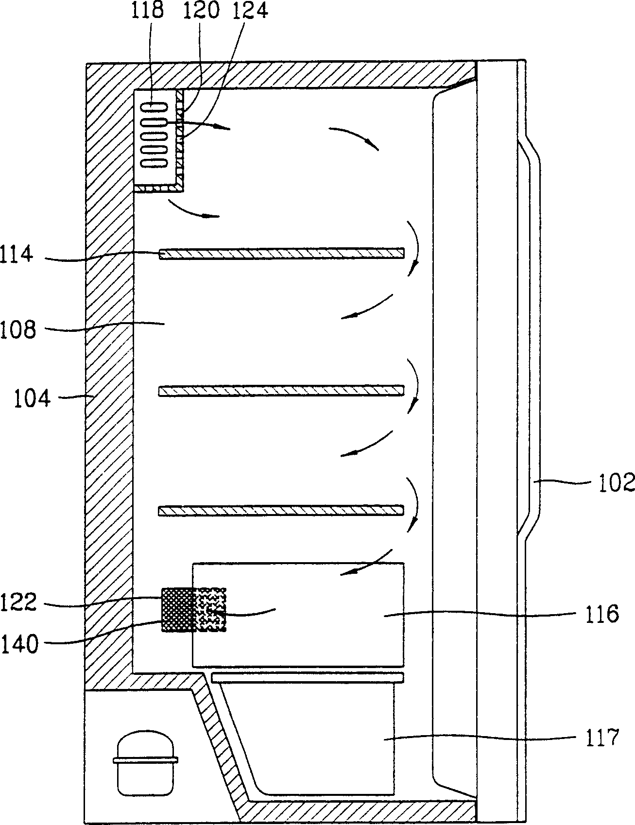 Device for controlling cooling air supply of refrigerator