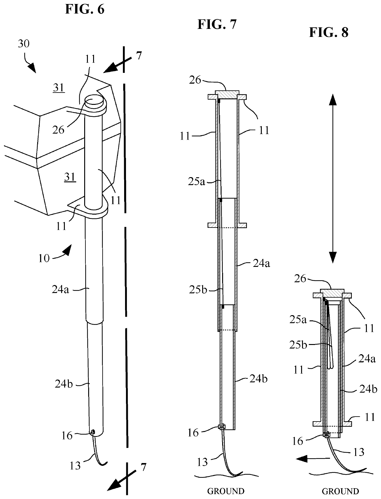 Retracting hand launching and landing pole for drones