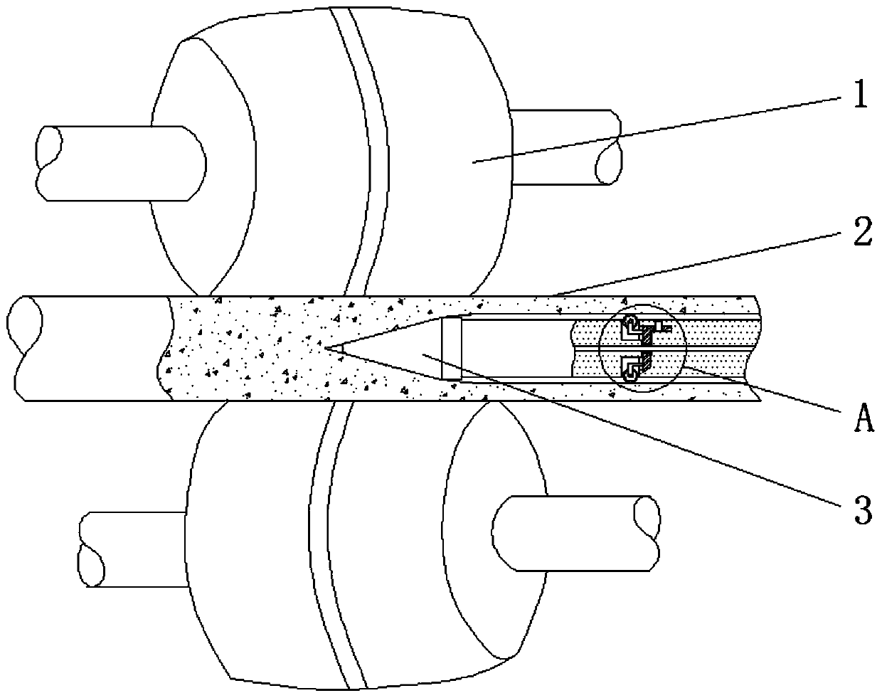 Expanding device for perforation of seamless steel pipes