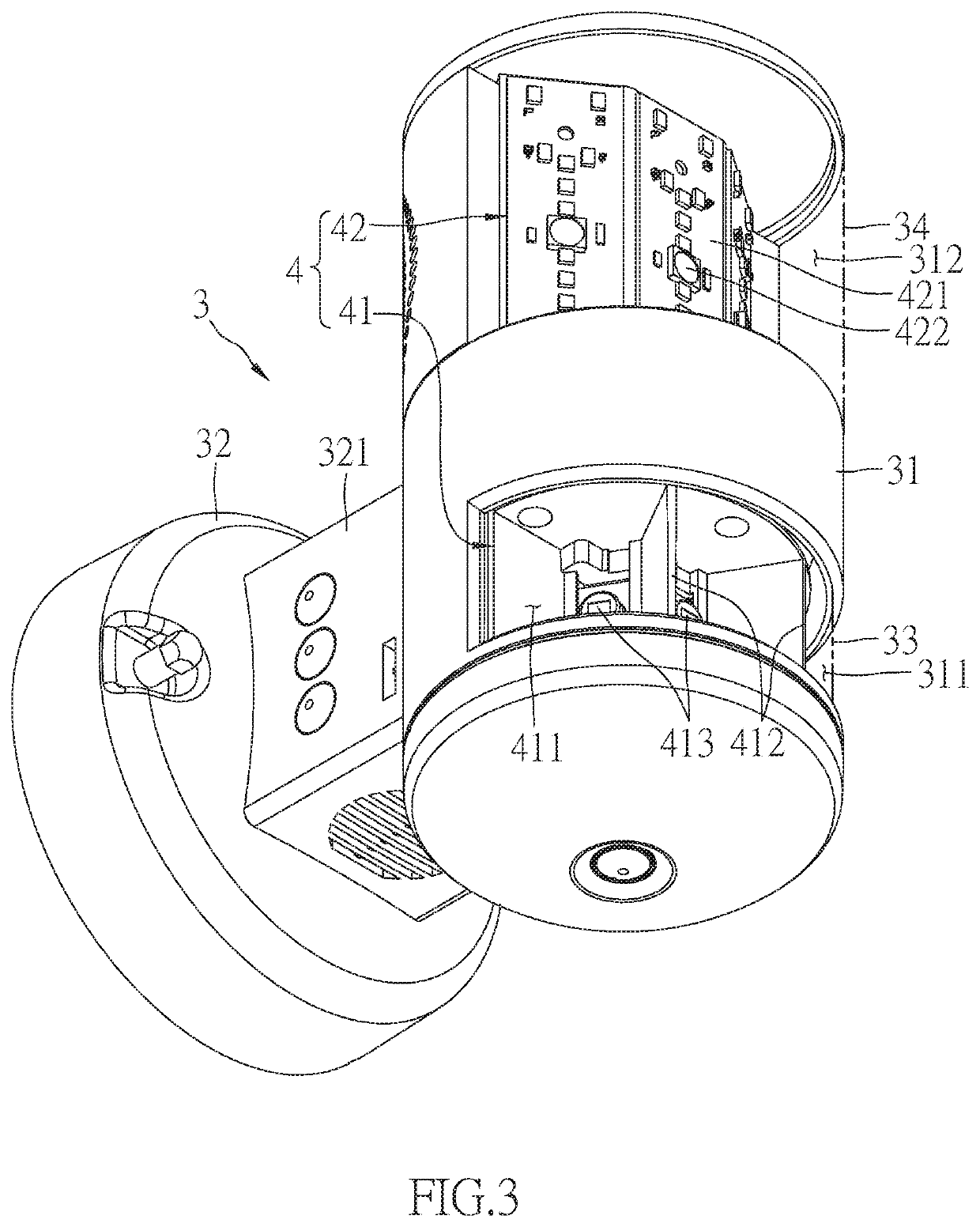 Inductive illumination structure of lighting device