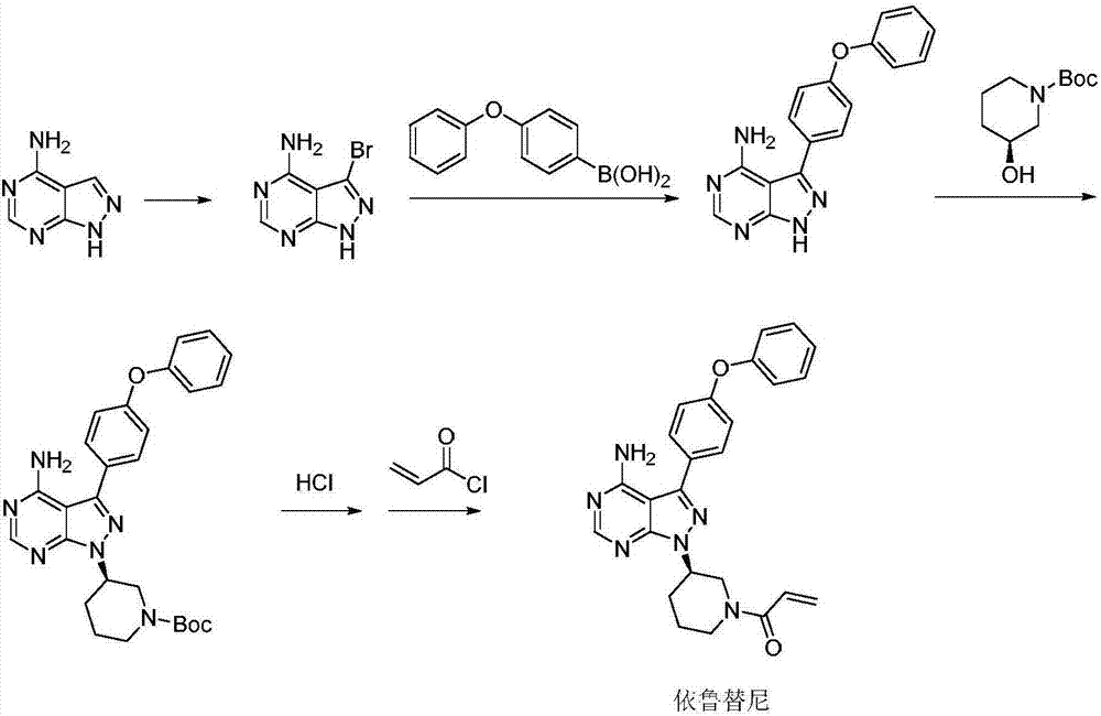 High-efficiency preparation method for ibrutinib