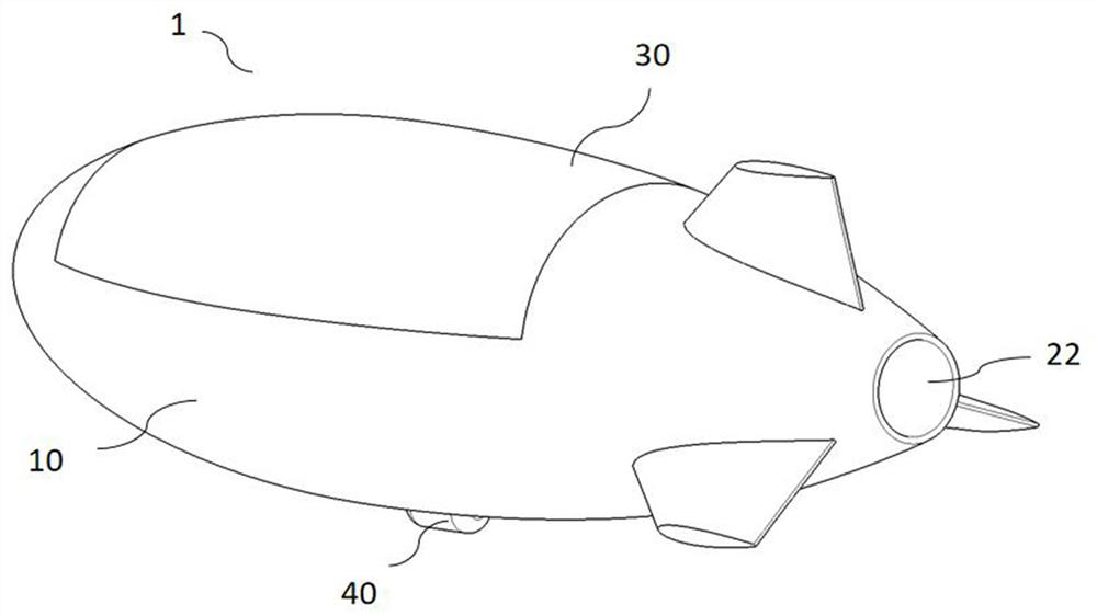 Center axis ventilation and light condensation airship