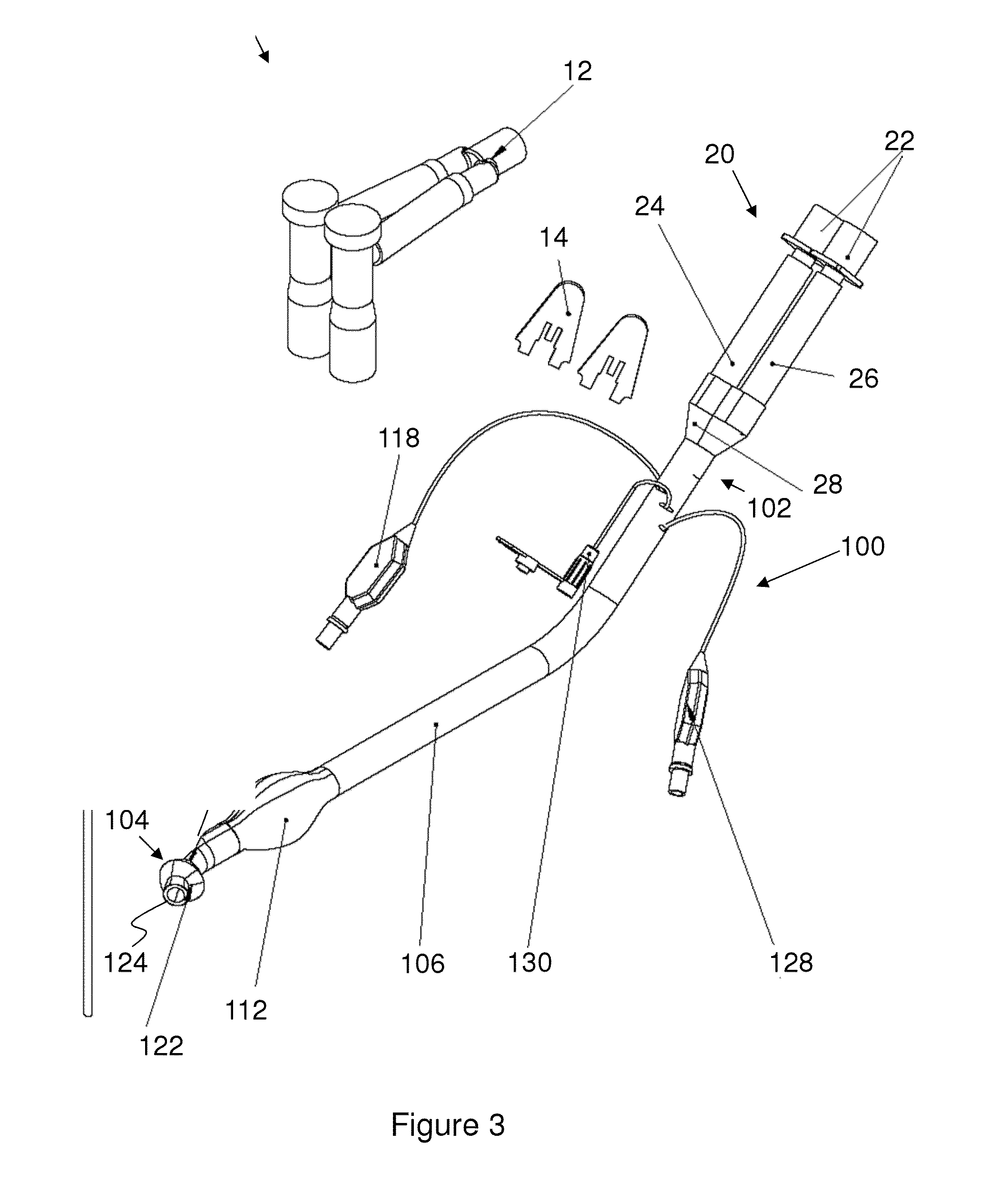 Endobronchial tube with integrated image sensor and a cleaning nozzle arrangement