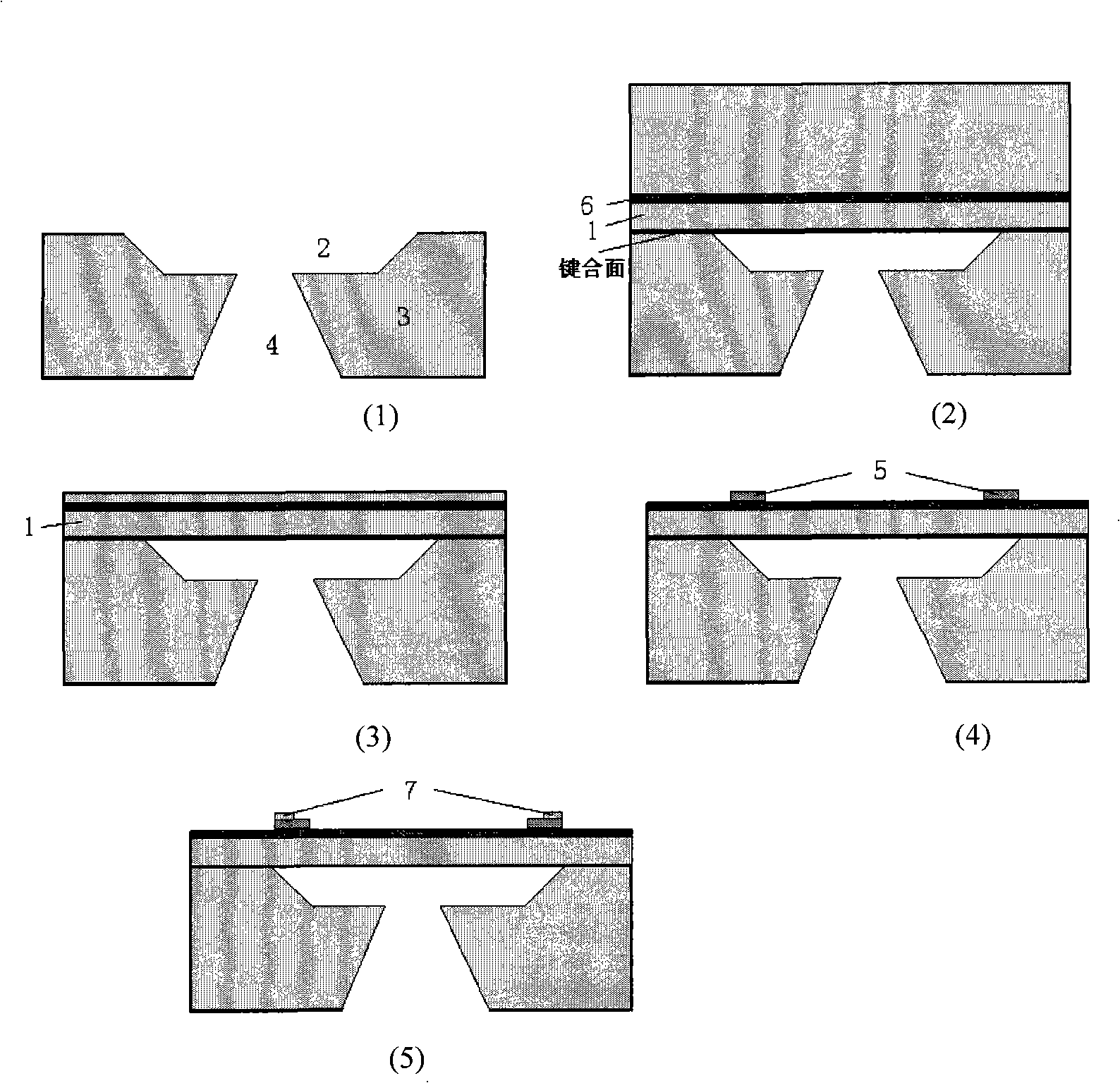 Si-Si bonding isolator upper silicon high-temperature pressure sensor chip and manufacture method