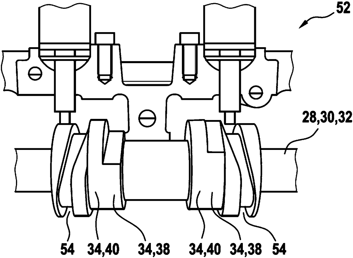 Valve train for a reciprocating piston internal combustion engine, and method for valve control in a reciprocating piston internal combustion engine