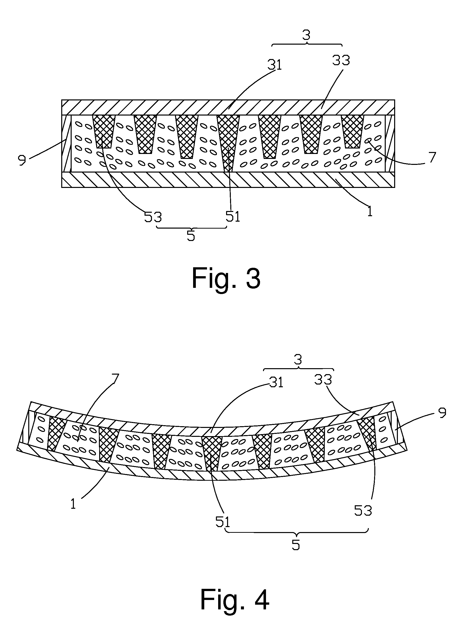 Structure of curved liquid crystal panel