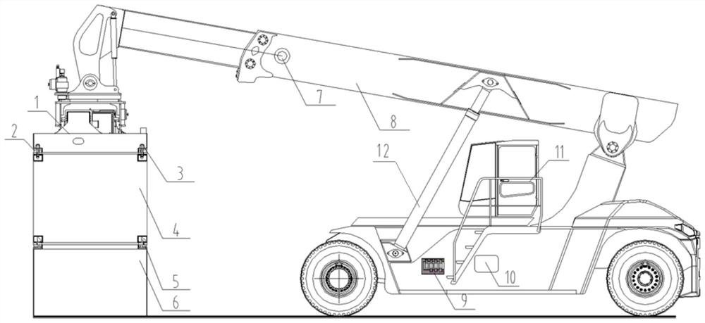 An automatic control system and method for anti-derailment of front stacker containers