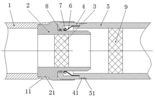 Connection structure between conductive rod and electrical connection device