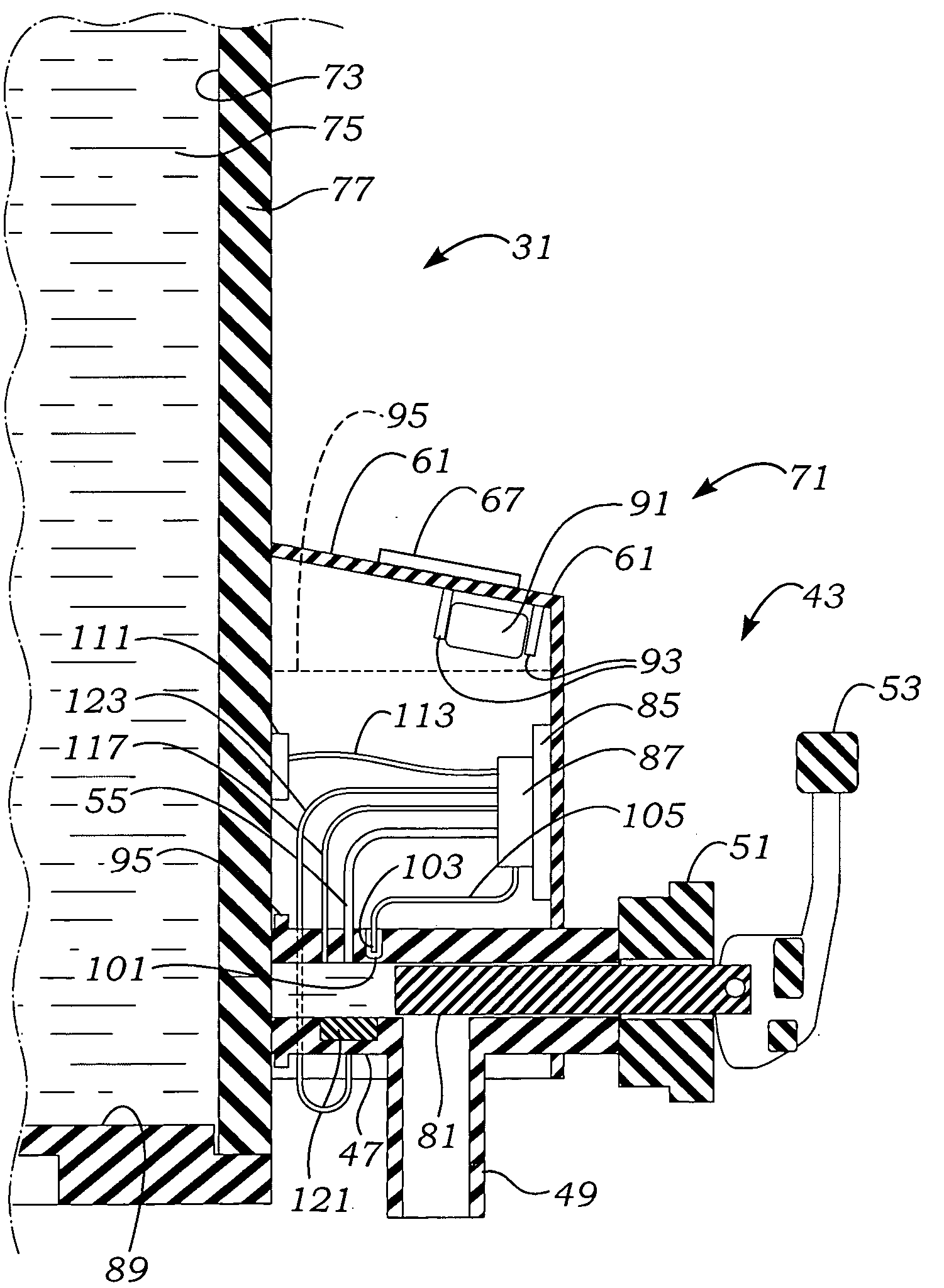 Automated level indicator for liquids container