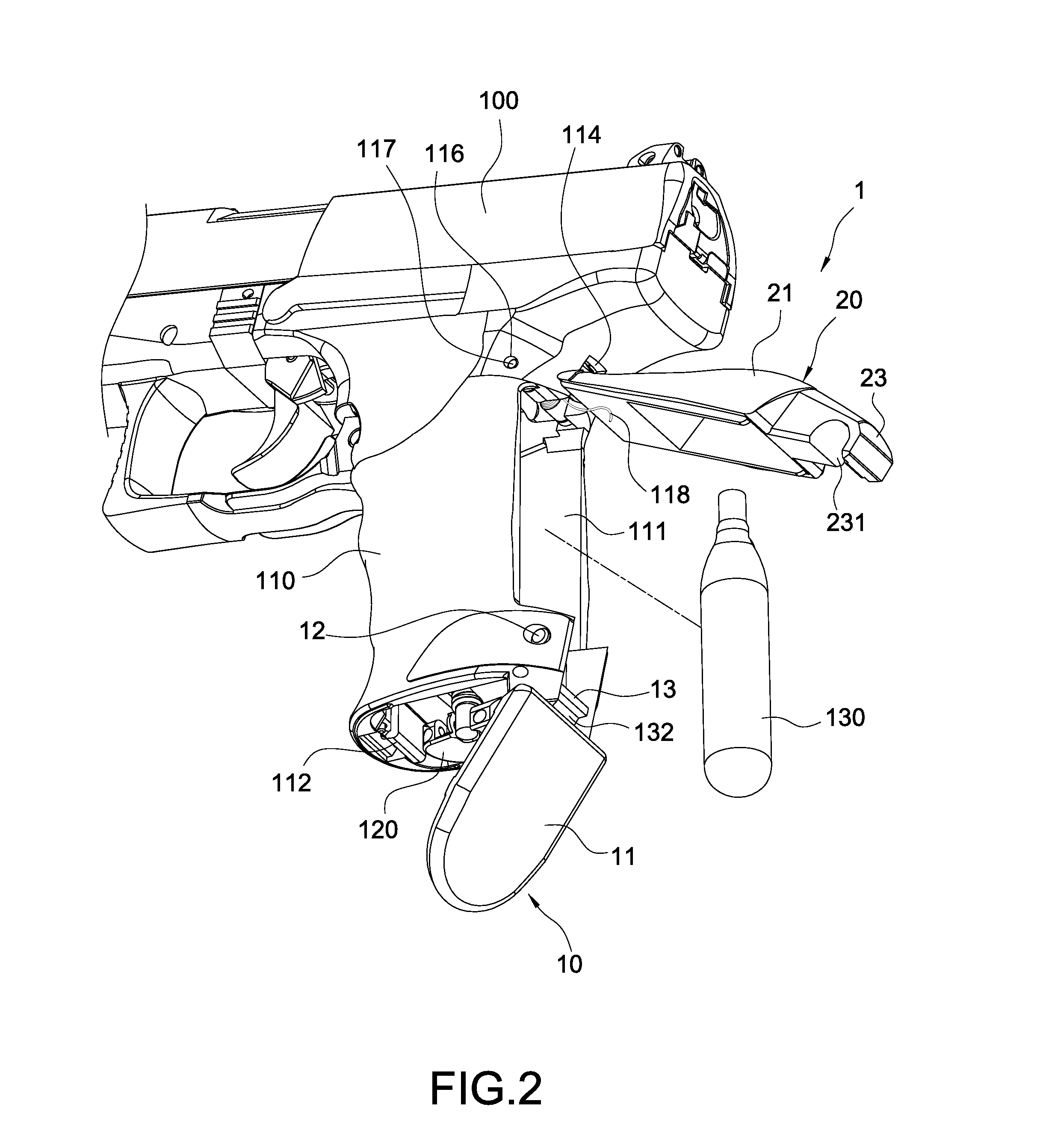 Structure for opening grip cover of toy gun