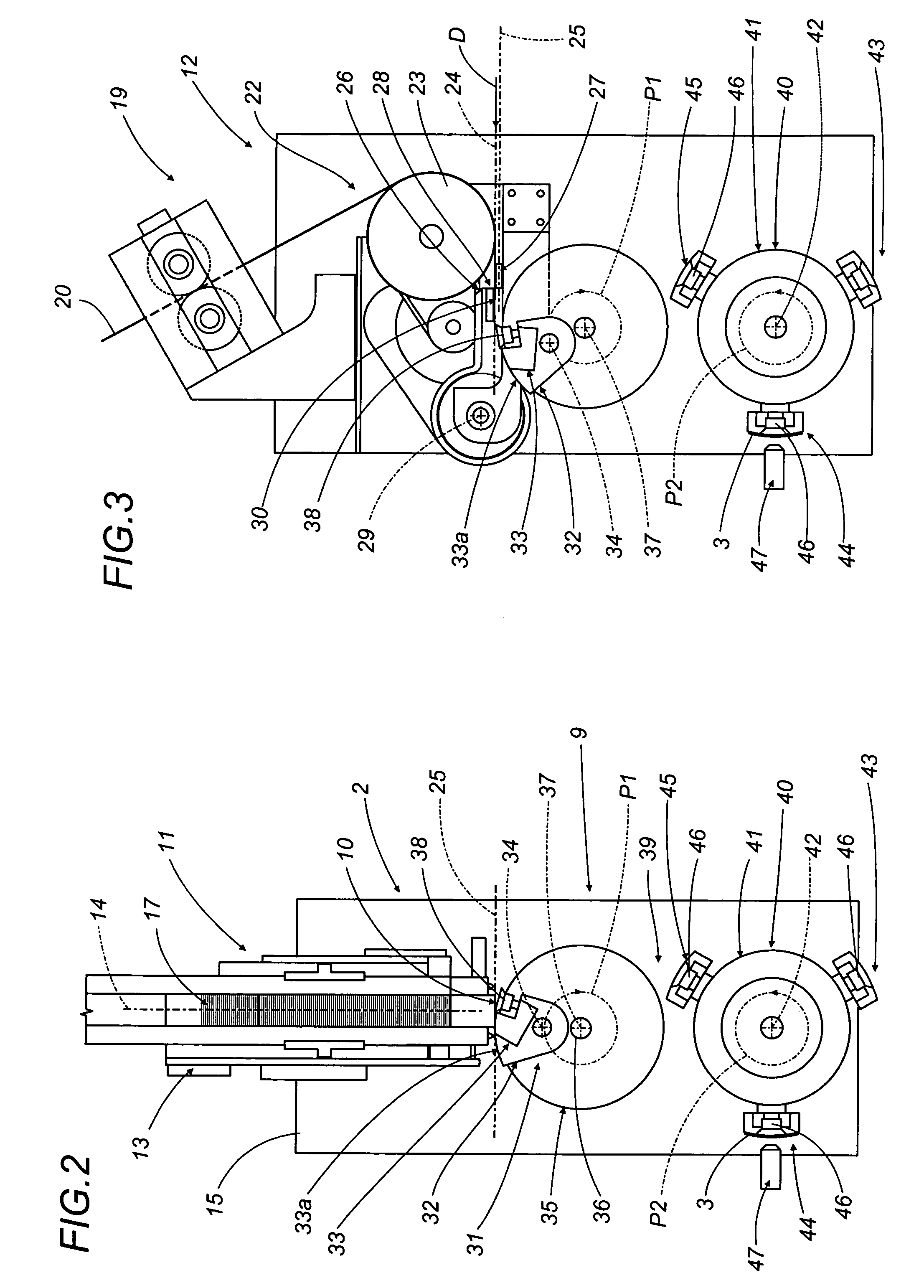 Unit for applying printed slips to packets in packaging machines