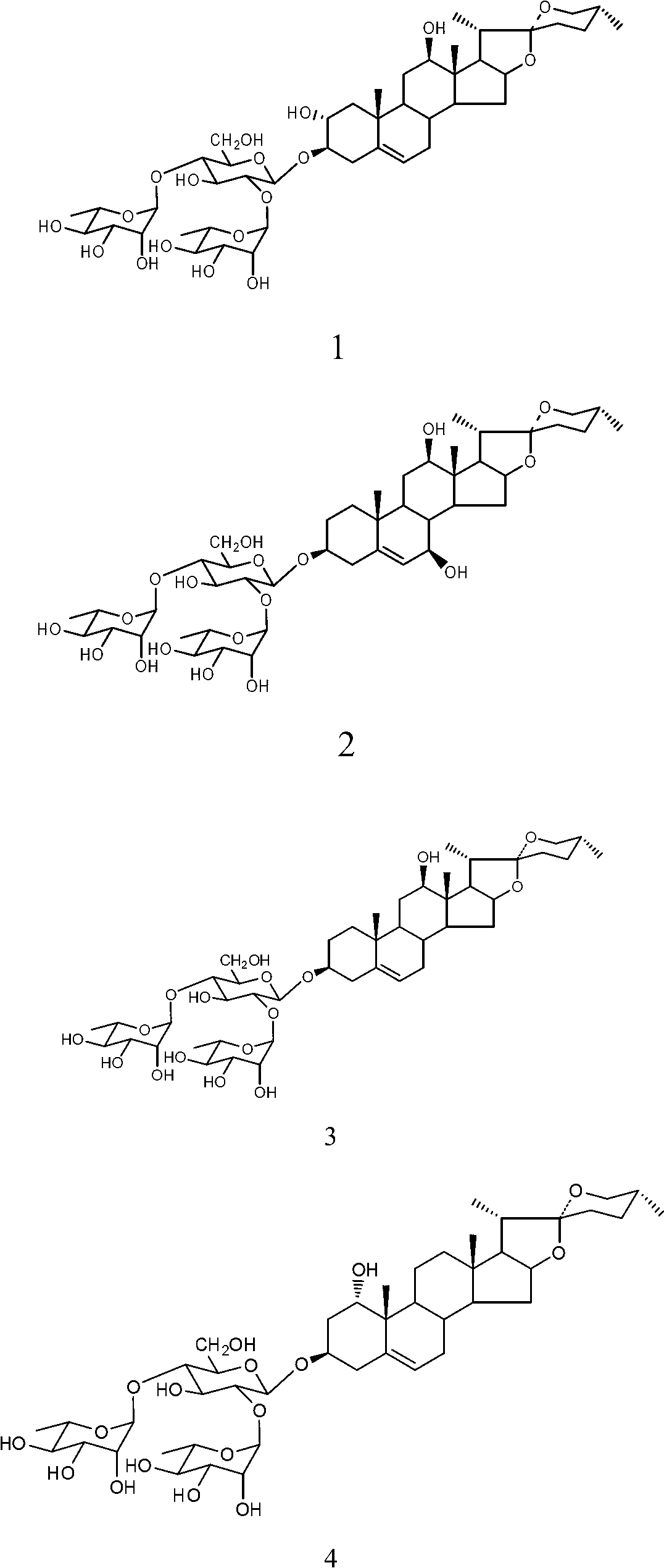 Spirostanol glycoside-type compound, and application and preparation method thereof