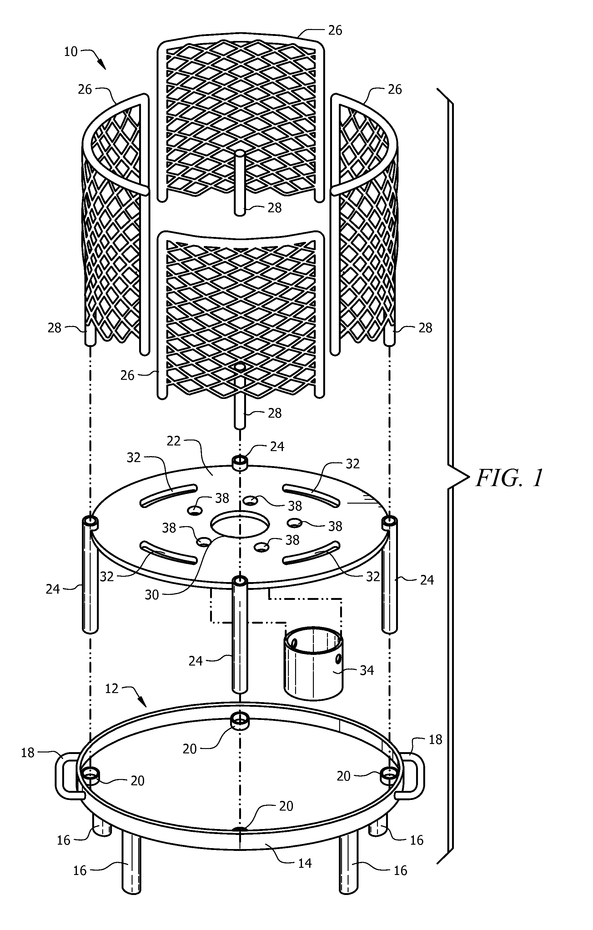 Fire pit that occupies a small space when disassembled