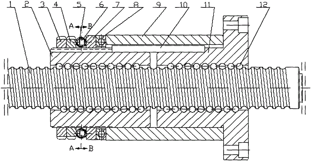 Automatic pre-tightening device for ball screws