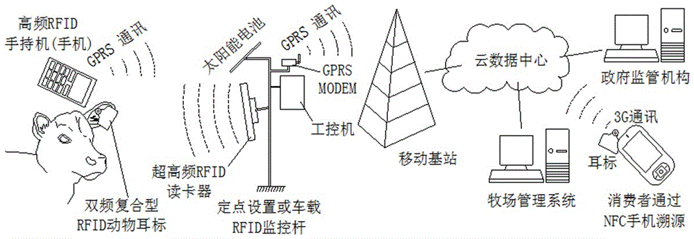 Composite RFID animal ear tag and tracking system