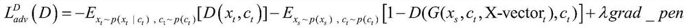 Many-to-many speaker conversion method based on starwgan-gp and x-vector